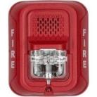 System Sensor P2RL L-Series Indoor Selectable Output Horn Strobe, 2-Wire, Wall Mount, "FIRE" Marking, Red